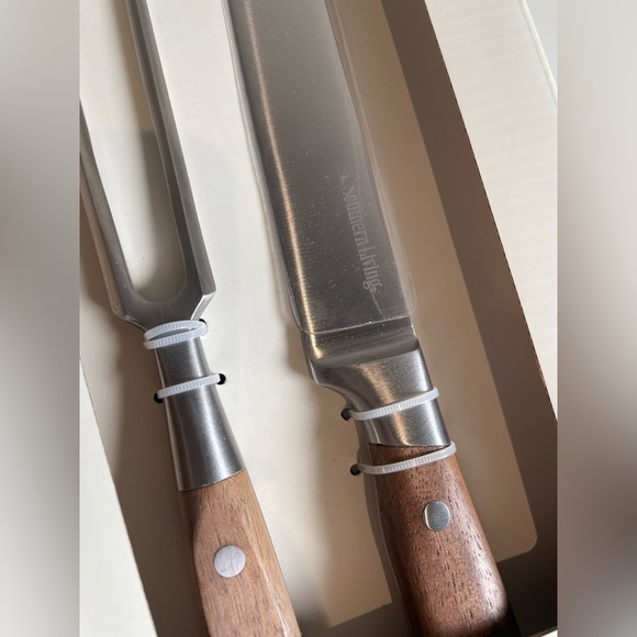 Southern Living Stainless Steel Blade and Walnut Handle Carving Knife Set | NIB - Picture 3 of 5